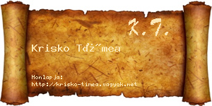 Krisko Tímea névjegykártya